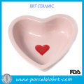 Pink Heart-Shaped Dog Bowl Pet Feeder